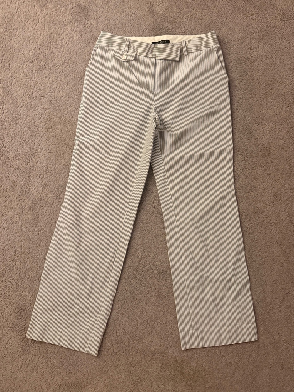 Talbots Women's Blue and White Pinstripe Chinos